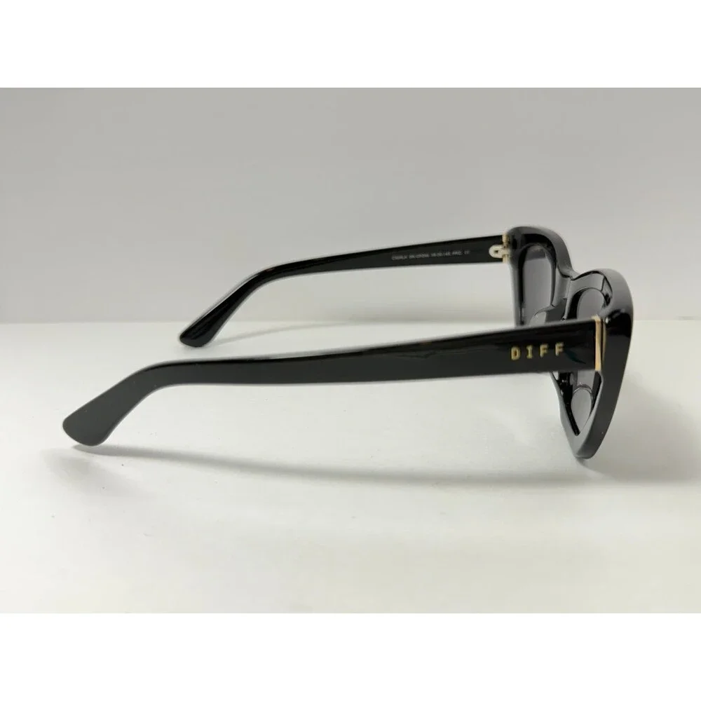 DIFF Eyewear Camila BK GR246 Women's Black Cat Eye Sunglasses 58mm UV Protection